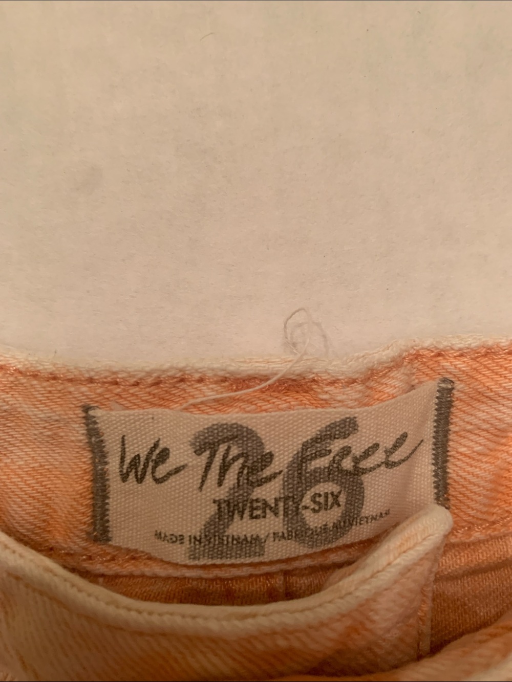 We The Free Washed Peach Button-Front Distressed Denim Shorts - Picture 2 of 11